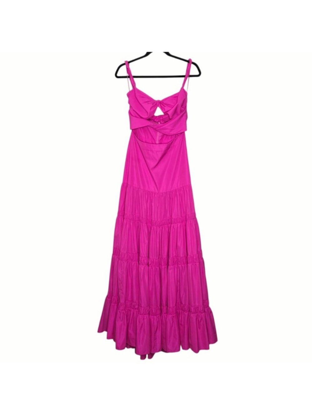 Alexis Azalea Maxi Dress Magenta Pink Twist Cutout Tiered Gown M‎ - Picture 4 of 16